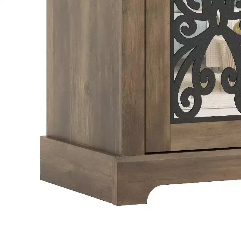 Buffet 3 portes avec rangements ajourés et miroirs 45,7 L 15,7 P 29,3 H