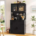Besiost 71 Tall Farmhouse Kitchen Storage Cabinet with Door and Drawers, Freestanding Buffet Table with Shelves