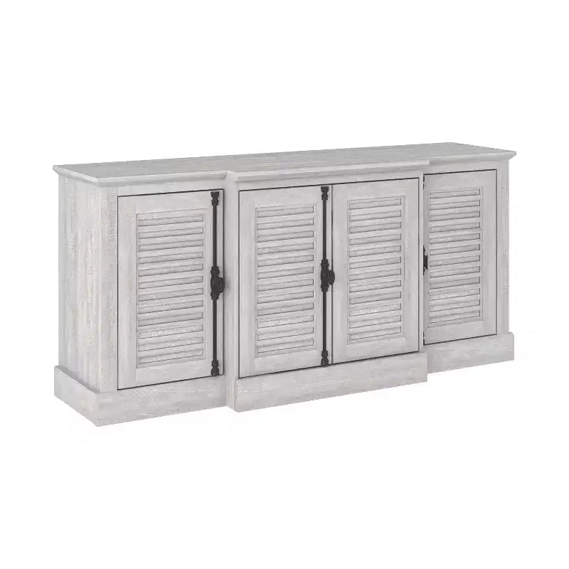 Buffet avec portes à persiennes, gris, 60,4 larg. x 18,2 prof. x 29,3 haut.