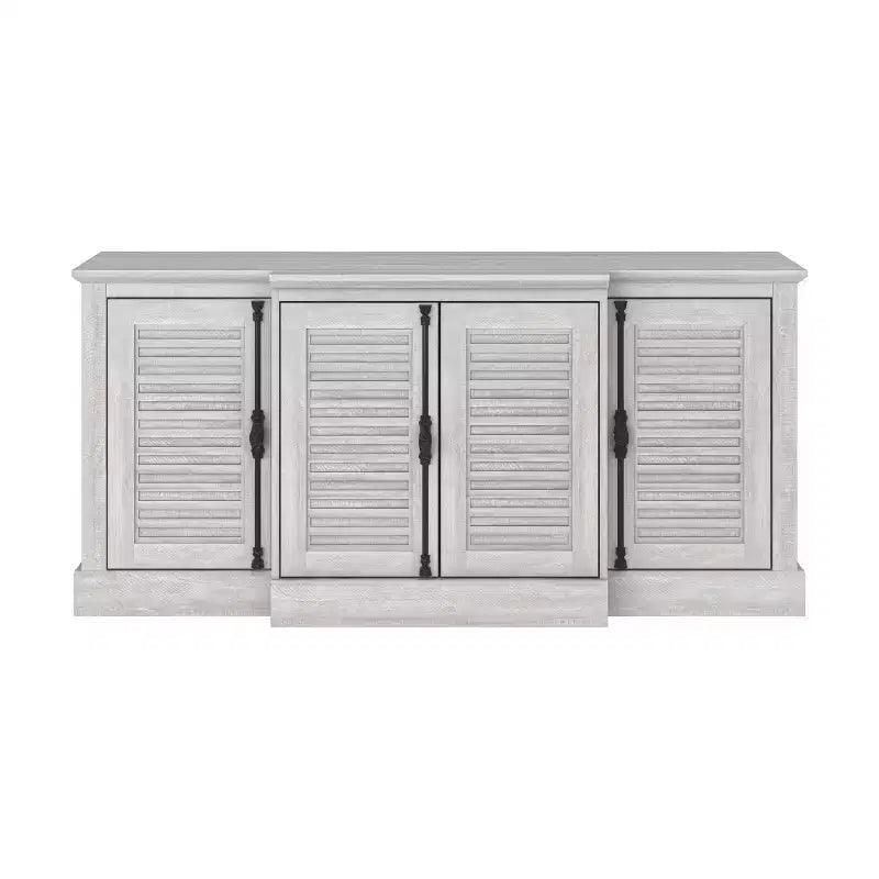 Buffet avec portes à persiennes, gris, 60,4 larg. x 18,2 prof. x 29,3 haut.