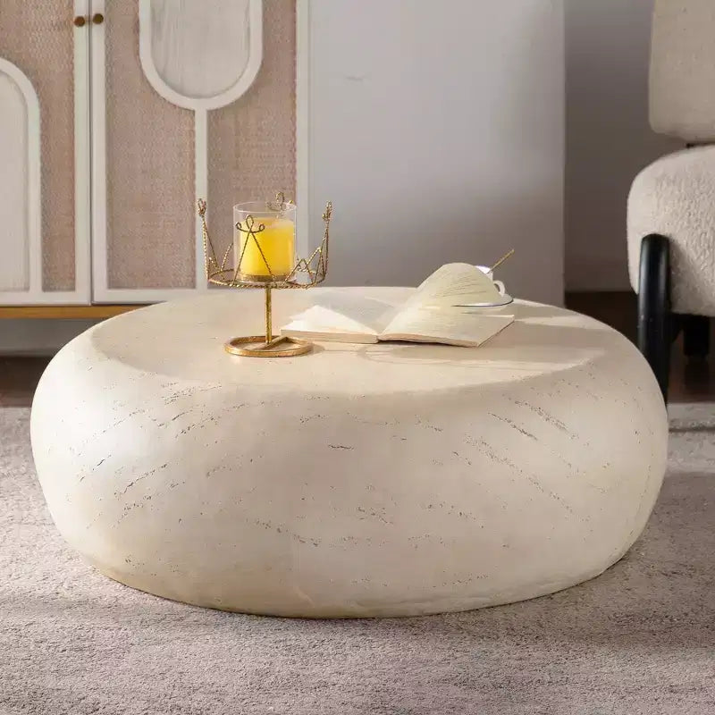 Table basse ronde moderne en béton allégé 35