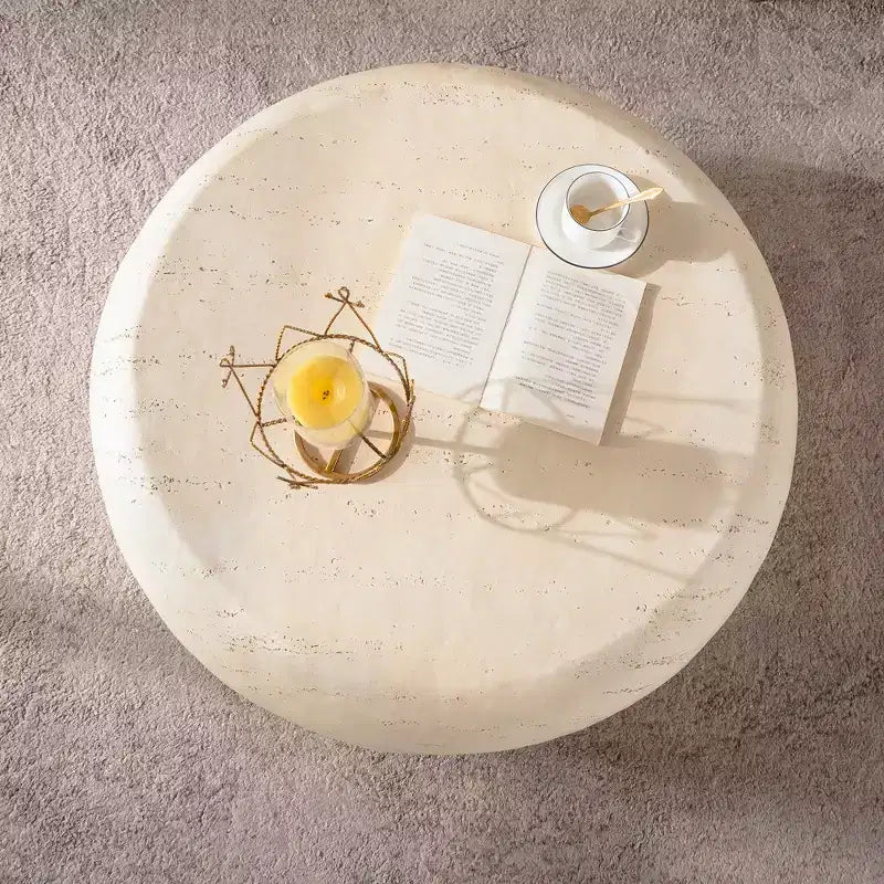 Table basse ronde moderne en béton allégé 35