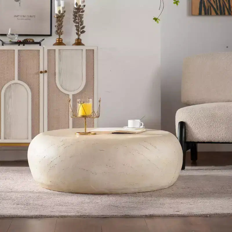 Table basse ronde moderne en béton allégé 35