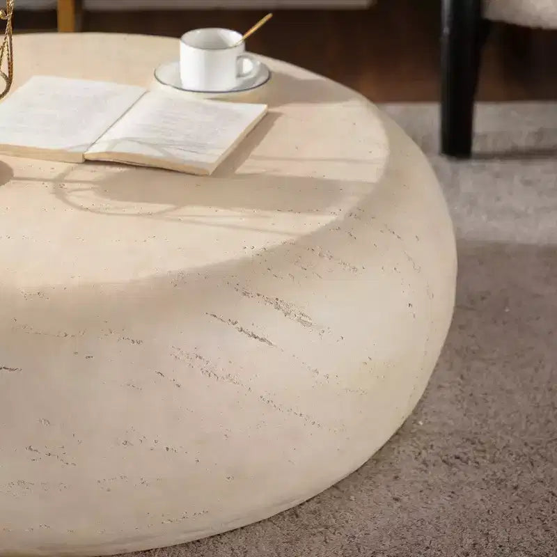 Table basse ronde moderne en béton allégé 35