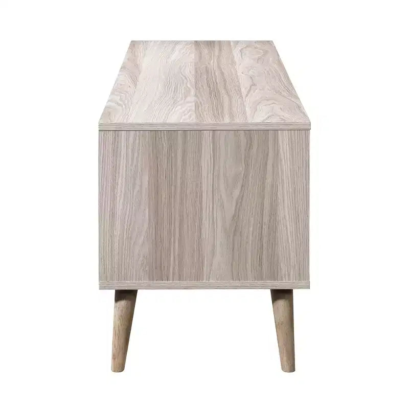 Meuble TV en bois avec 2 placards de rangement, adapté aux téléviseurs jusqu'à 65 po.