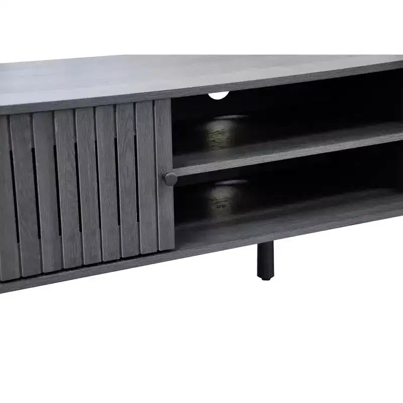 Meuble TV en bois avec 2 placards de rangement, adapté aux téléviseurs jusqu'à 65 po.