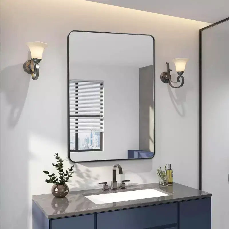 Miroir de salle de bain mural, Miroir mural rectangulaire pour salle de bain, chambre à coucher