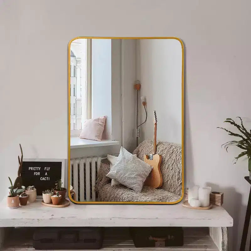 Miroir de salle de bain mural, Miroir mural rectangulaire pour salle de bain, chambre à coucher