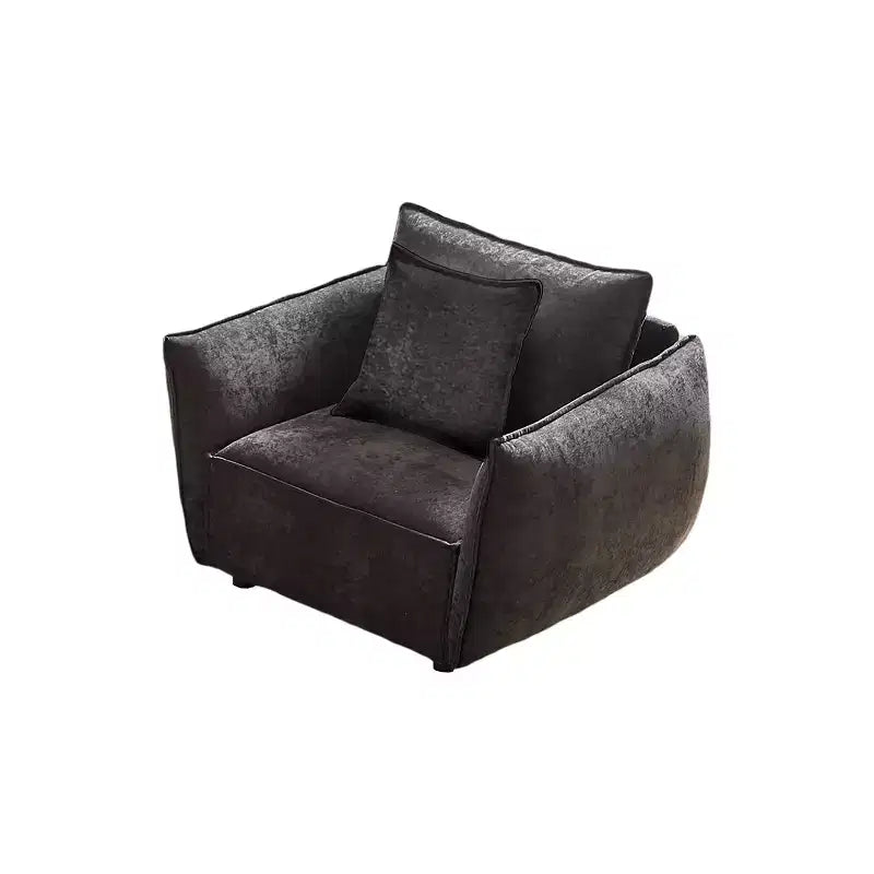 Fauteuil moderne en chenille avec 2 coussins
