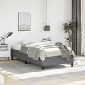 Bed Frame Dark gray Polyester, Plywood, Engineered wood Twin XL