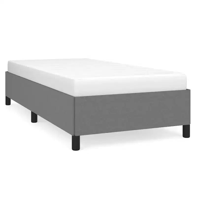 Cadre de lit Gris foncé Polyester, Contreplaqué, Bois d'ingénierie Lit jumeau XL