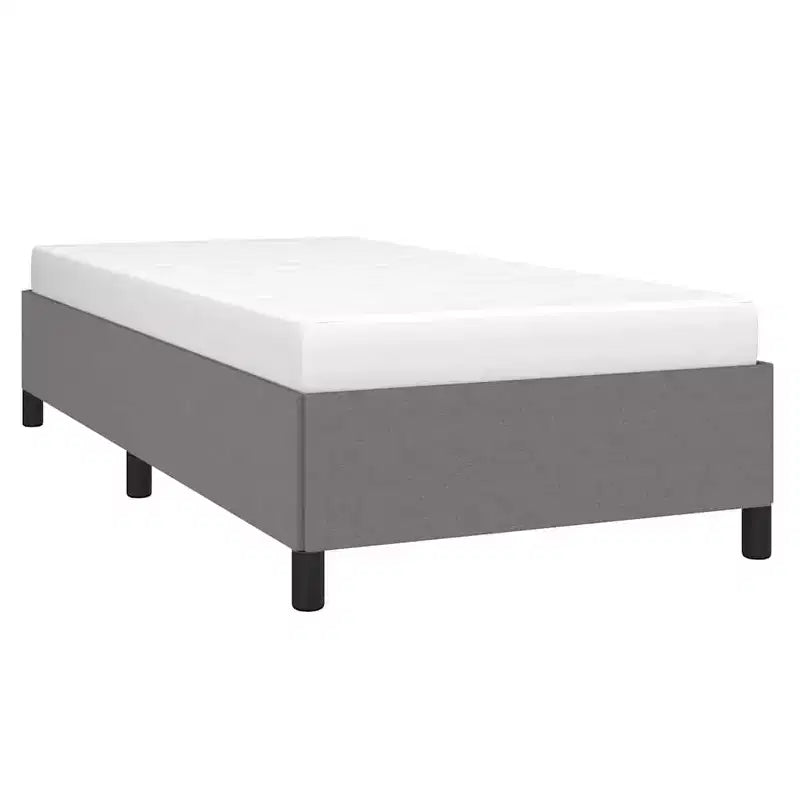 Cadre de lit Gris foncé Polyester, Contreplaqué, Bois d'ingénierie Lit jumeau XL