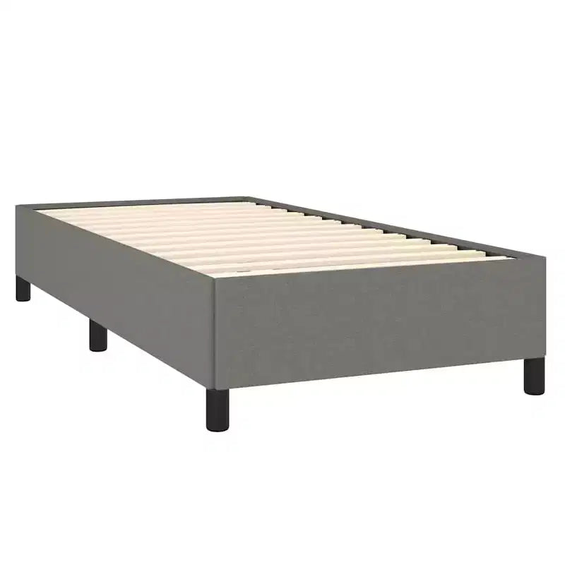 Cadre de lit Gris foncé Polyester, Contreplaqué, Bois d'ingénierie Lit jumeau XL
