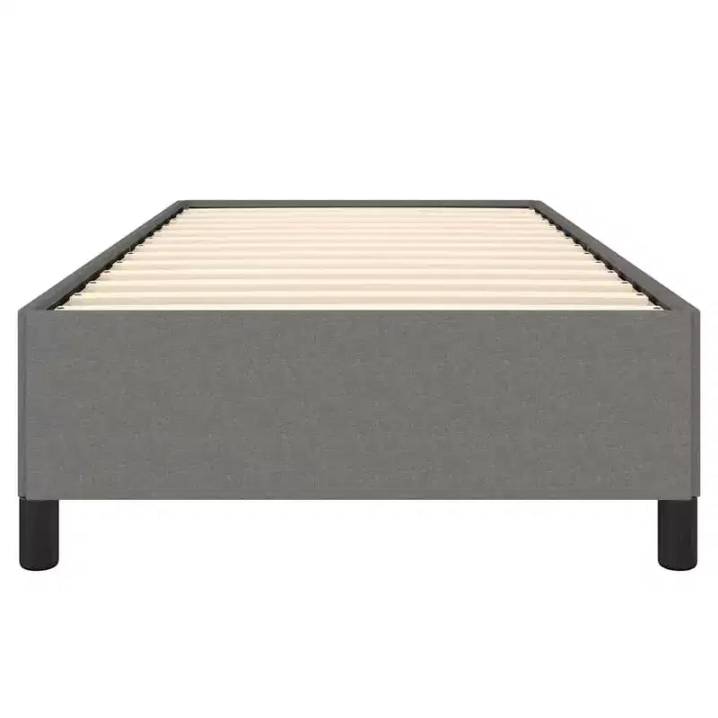 Cadre de lit Gris foncé Polyester, Contreplaqué, Bois d'ingénierie Lit jumeau XL
