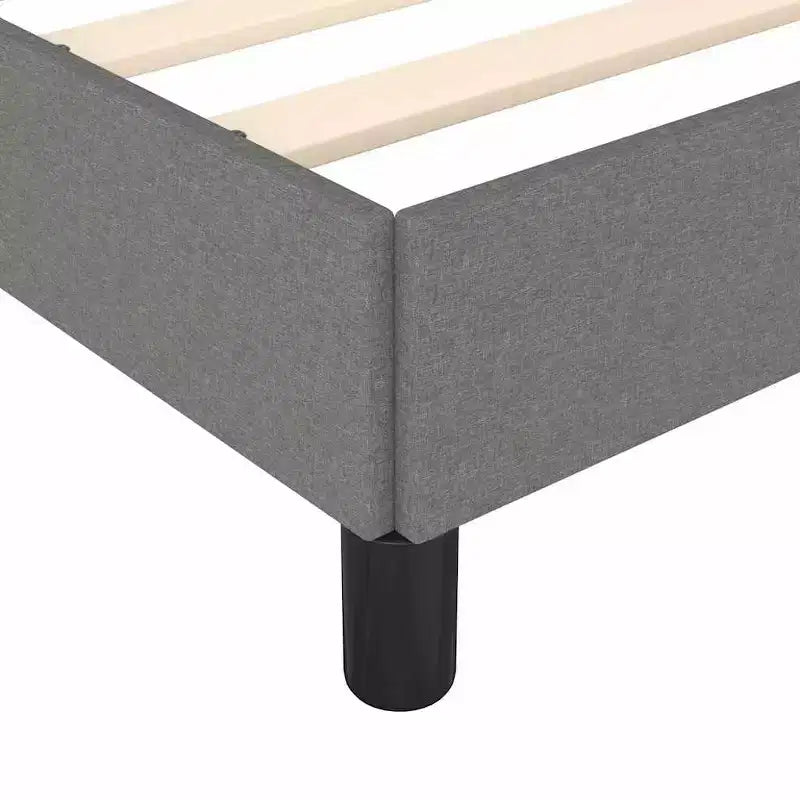 Cadre de lit Gris foncé Polyester, Contreplaqué, Bois d'ingénierie Lit jumeau XL