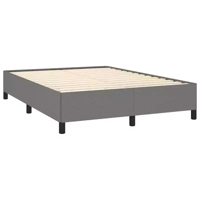 Cadre de lit en tissu gris foncé (100 % polyester), contreplaqué, bois composite