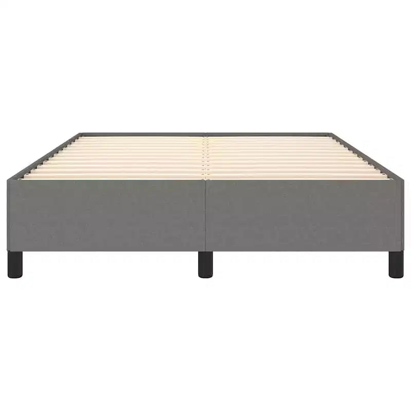 Cadre de lit en tissu gris foncé (100 % polyester), contreplaqué, bois composite