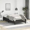 Bed Frame Black Faux leather, plywood, engineered wood Twin XL