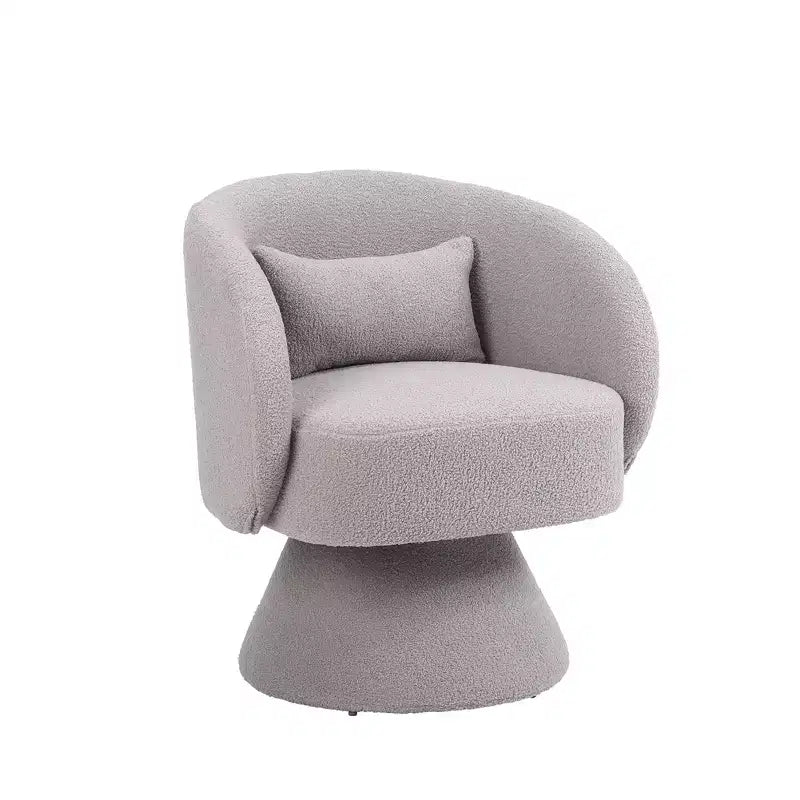 Fauteuil d'appoint pivotant moderne, fauteuil canapé rembourré avec dossier et oreiller lombaire, fauteuil club simple et confortable pour salon ou salle de lecture