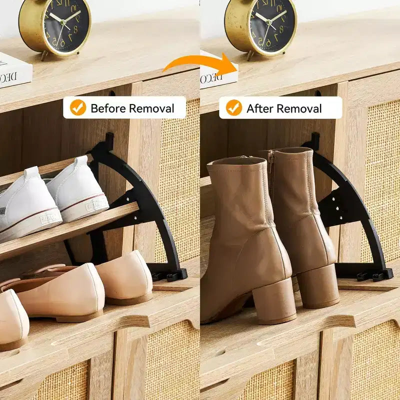 Meuble à chaussures en rotin avec 4 tiroirs basculants, étagères réglables, jusqu'à 20 paires, rangement autoportant pour entrée, 100 cm de largeur, Slim