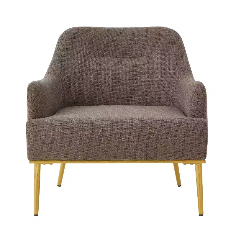 Fauteuil d'appoint moderne en chenille avec dossier incurvé