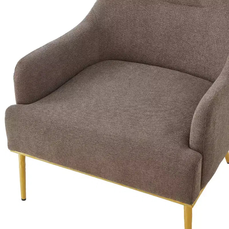 Fauteuil d'appoint moderne en chenille avec dossier incurvé