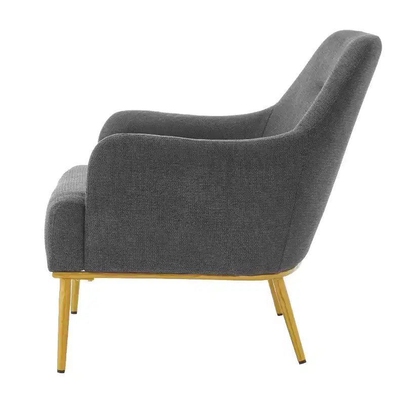 Fauteuil d'appoint moderne en chenille avec dossier incurvé