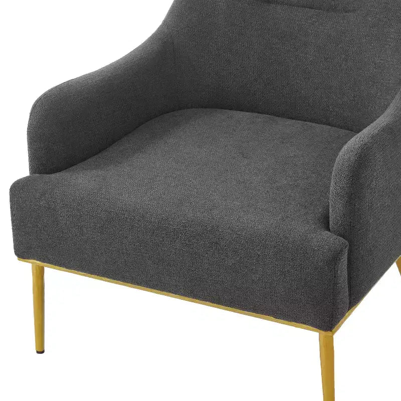 Fauteuil d'appoint moderne en chenille avec dossier incurvé