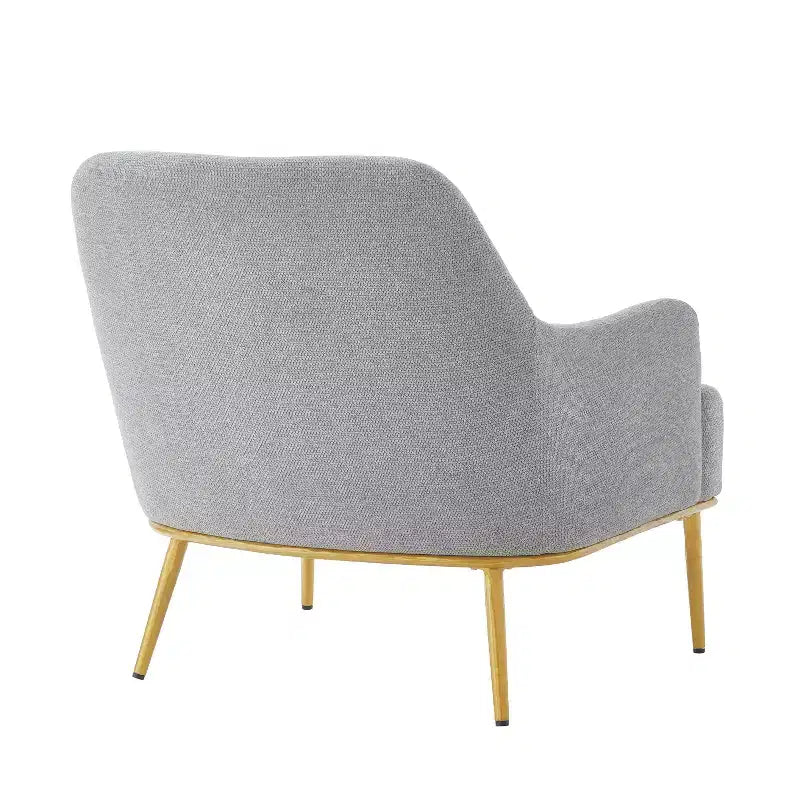 Fauteuil d'appoint moderne en chenille avec dossier incurvé