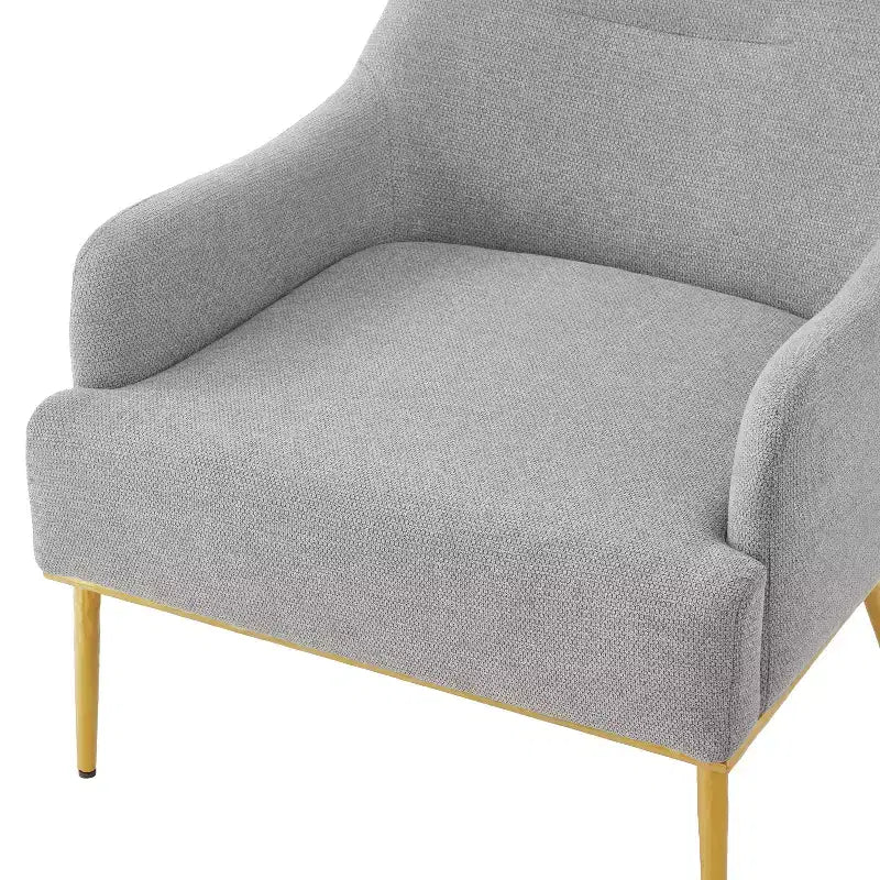 Fauteuil d'appoint moderne en chenille avec dossier incurvé