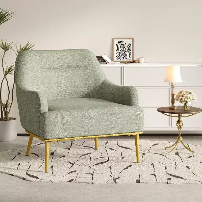 Fauteuil d'appoint moderne en chenille avec dossier incurvé