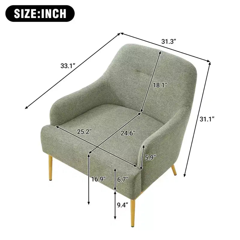 Fauteuil d'appoint moderne en chenille avec dossier incurvé