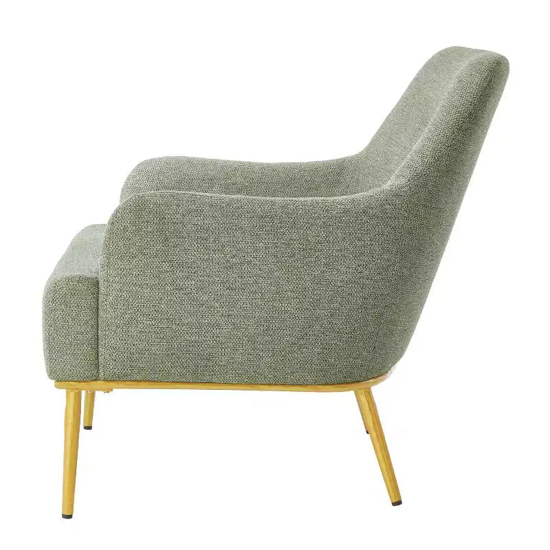 Fauteuil d'appoint moderne en chenille avec dossier incurvé