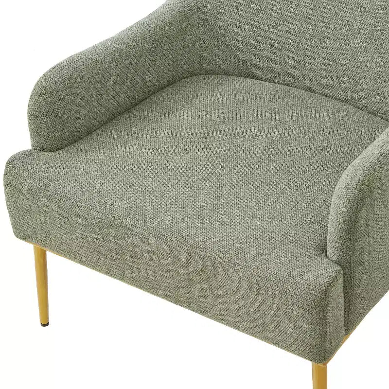 Fauteuil d'appoint moderne en chenille avec dossier incurvé