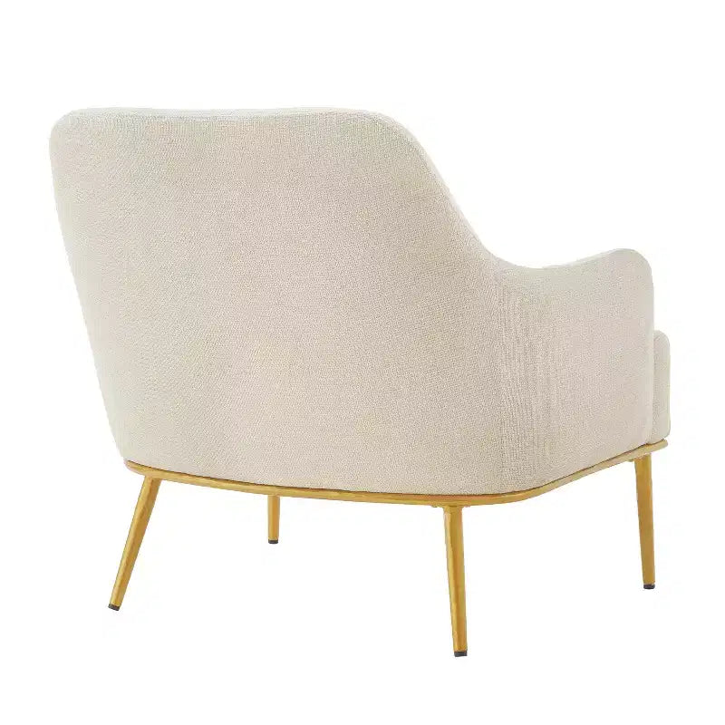 Fauteuil d'appoint moderne en chenille avec dossier incurvé