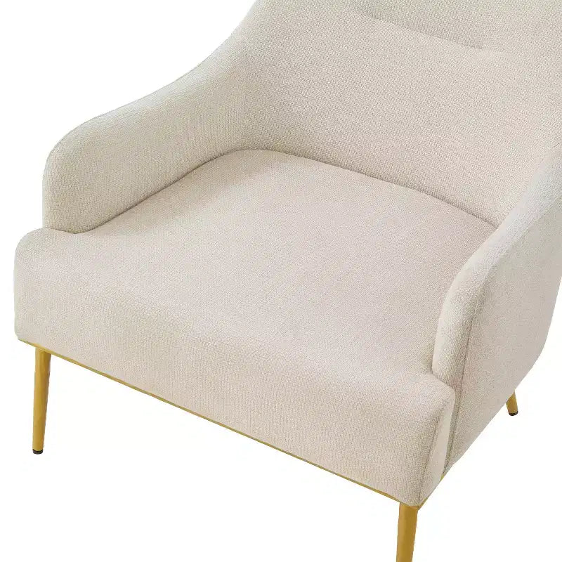 Fauteuil d'appoint moderne en chenille avec dossier incurvé