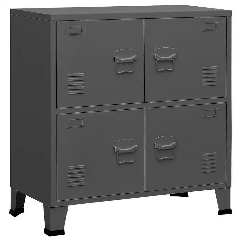 vidaXL Storage Chest Anthracite Steel, plastic Medium Storage - Anthracite 31.5