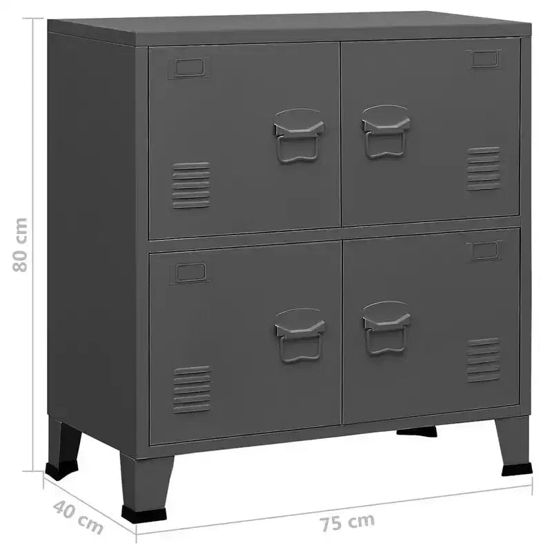 Coffre de rangement Acier anthracite, plastique Rangement moyen - Anthracite 31.5