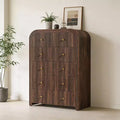 Modern Fluted 5 and 6 Drawer Dresser, Curved Profile Wood Storage Organizer for Bedroom, Living Room, Hallway