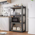 Clihome 4-Layer Storage Rack,Heavy Duty 800lbs Capacity Adjustable Height Wooden Shelf,Suitable For Kitchen, Garage, Storage Room