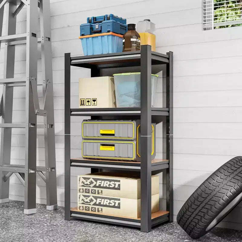 Étagère de rangement à 4 niveaux, capacité de 360 kg, hauteur réglable, en bois, idéale pour cuisine, garage, cellier