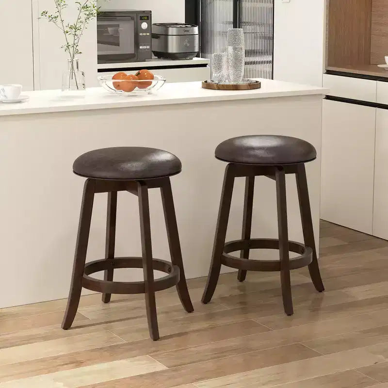Lot de 2 tabourets de comptoir pivotants à 360° avec repose-pieds