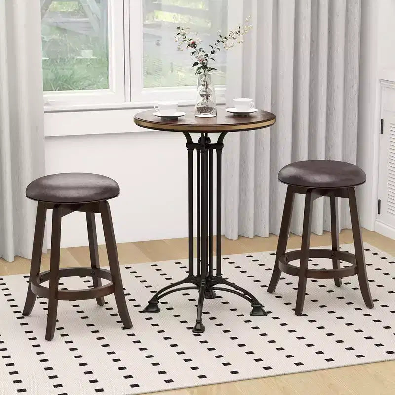 Lot de 2 tabourets de comptoir pivotants à 360° avec repose-pieds