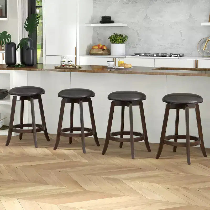 Lot de 2 tabourets de comptoir pivotants à 360° avec repose-pieds