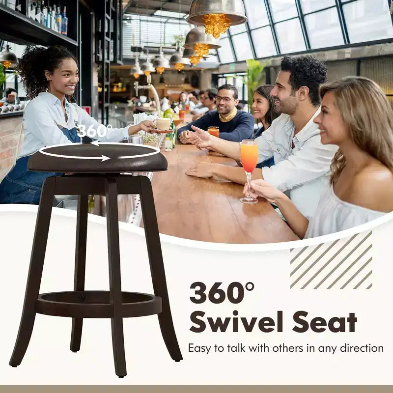 Lot de 2 tabourets de comptoir pivotants à 360° avec repose-pieds