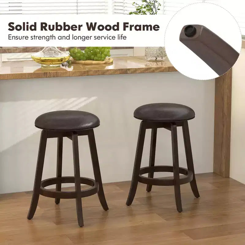 Lot de 2 tabourets de comptoir pivotants à 360° avec repose-pieds