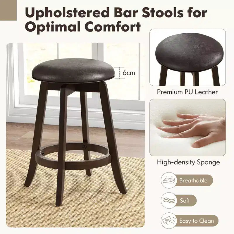 Lot de 2 tabourets de comptoir pivotants à 360° avec repose-pieds