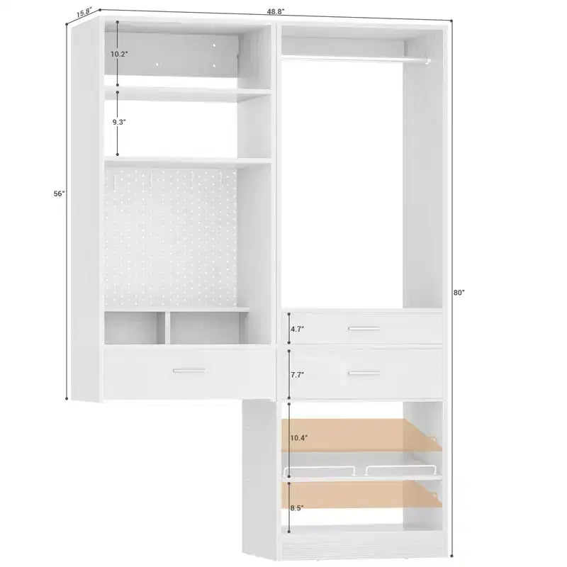 Système de rangement de placard avec tiroirs en bois, organiseur de meuble-lavabo suspendu