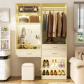 Besioet 50-In Closet System Set with Wood Drawers, Floating Vanity Desk Organizer
