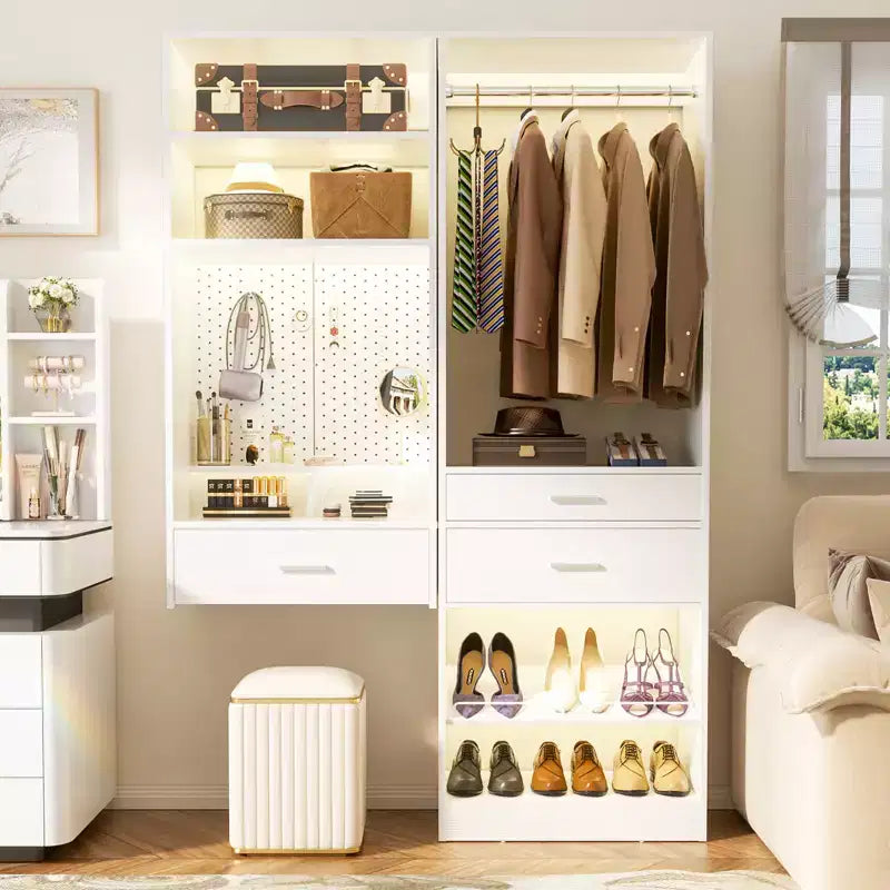 Système de rangement de placard avec tiroirs en bois, organiseur de meuble-lavabo suspendu